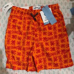 Sovereign Code Orange and Red Geometric Print Shorts
